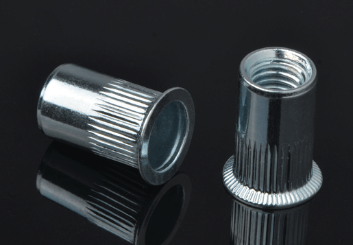 STEEL COUNTERSUNK HEAD KNURLED BODY RIVET NUTS OPEN TYPE