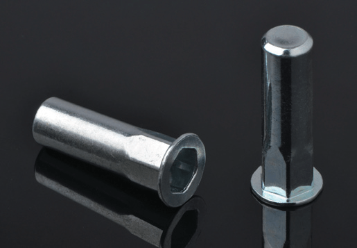 STEEL FLAT HEAD INNER-HEX BODY RIVET NUT CLOSED END TYPE
