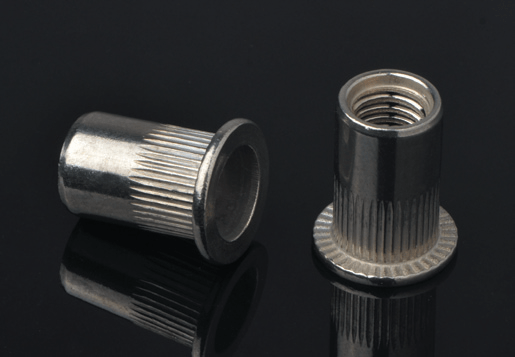STAINLESS STEEL FLAT HEAD KNURLED BODY RIVET NUT OPEN TYPE