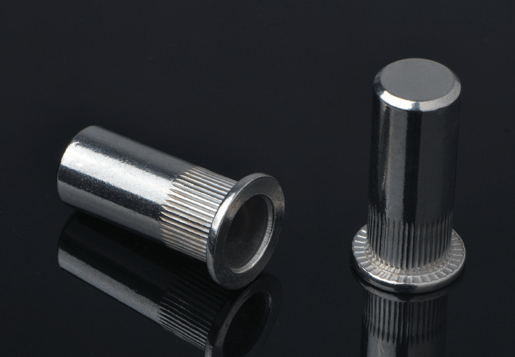 STAINLESS STEEL FLAT HEAD KNURLED BODY RIVET NUT CLOSED END TYPE