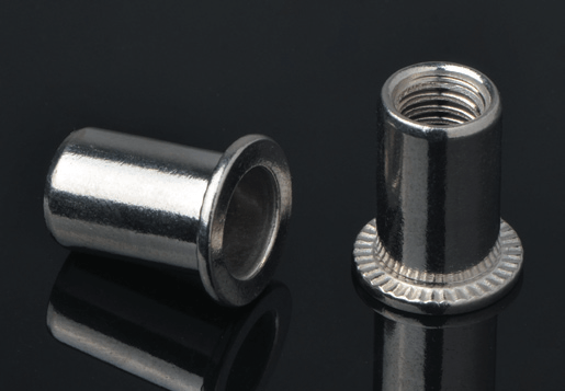 STAINLESS STEEL FLAT HEAD ROUND BODY PLAIN RIVET NUT OPEN TYPE