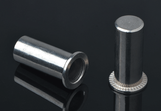 STAINLESS STEEL FLAT HEAD ROUND BODY PLAIN RIVET NUT CLOSED END TYPE